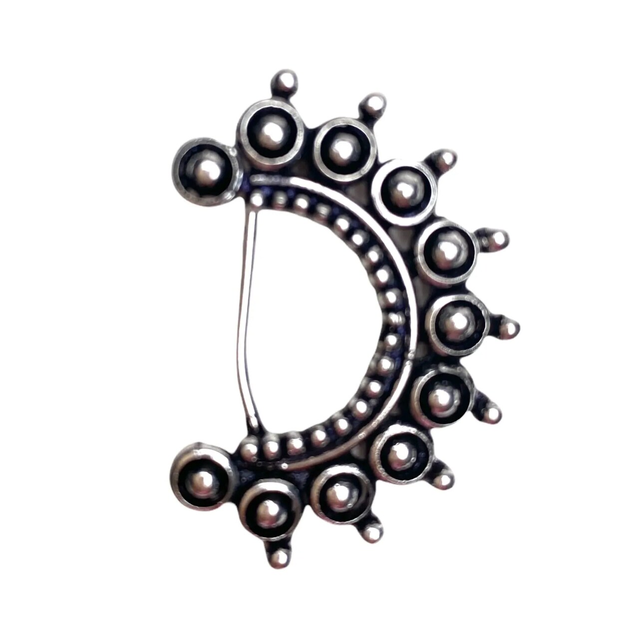 Indian Marathi Nath for Women Marathi Style Oxidized Nose Ring Indian Jewelry Clip-On Marathi Bridal Nathani Bollywood Style Faux Pearl Non-Piercing Jewelry for Women Birthday Gift For Her